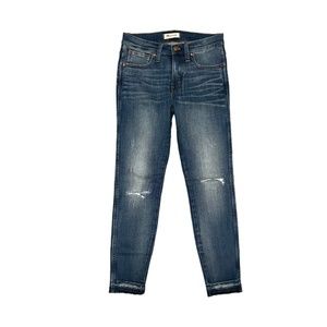Madewell NWOT Petite 9" High Rise Skinny Rip & Repair Edition York Wash Size 27P